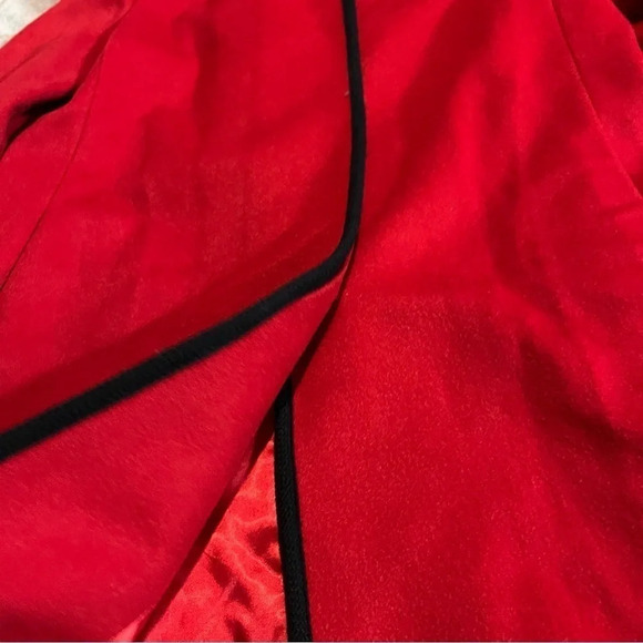 Vintage Worumbo a Stevens Fabric Fashioned by Jill Jr. 100% Wool Red Pea Coat - Picture 5 of 11